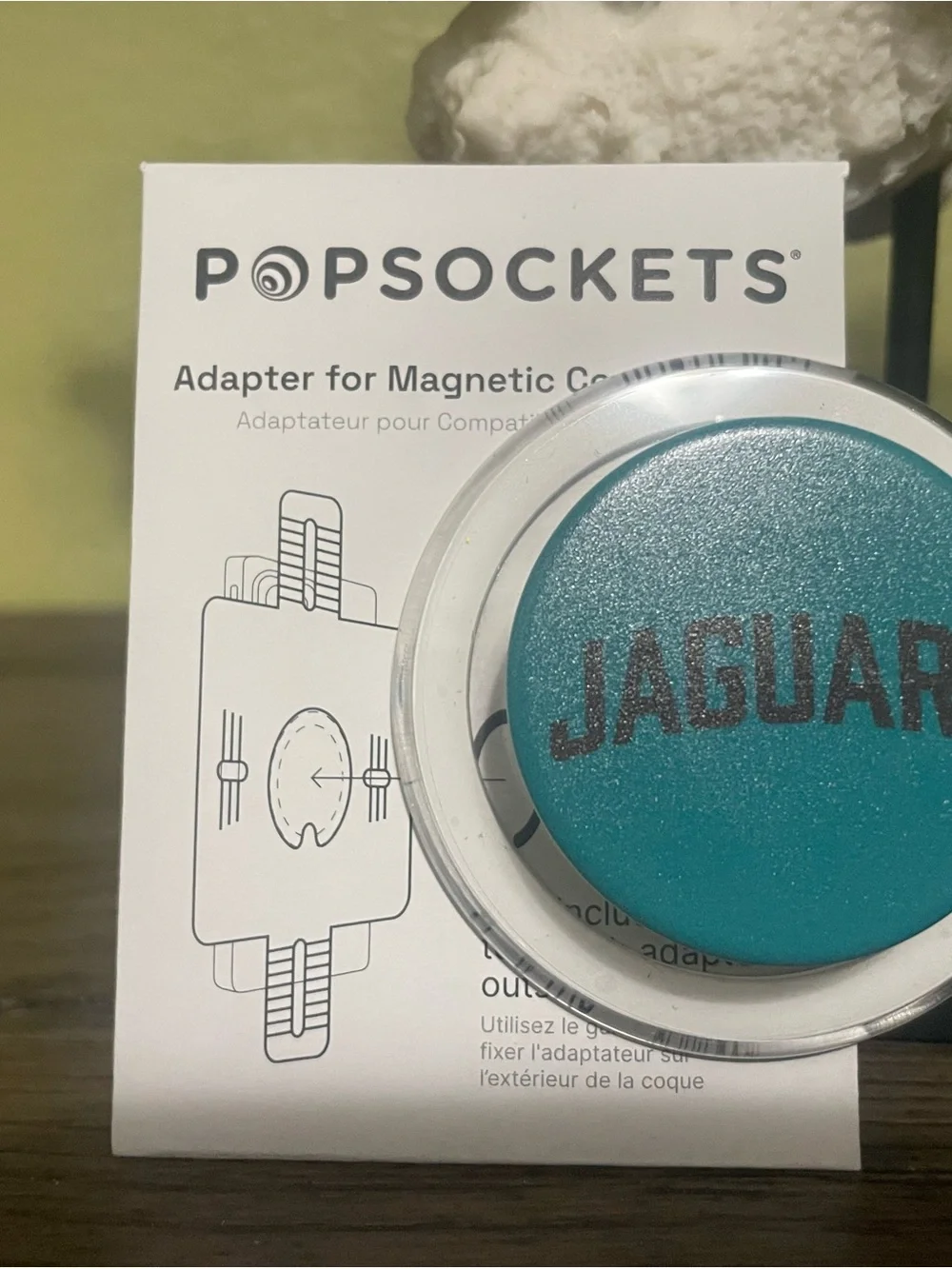 PopSocket Magnetic Adapter with Teal 'JAGUAR' PopGrip